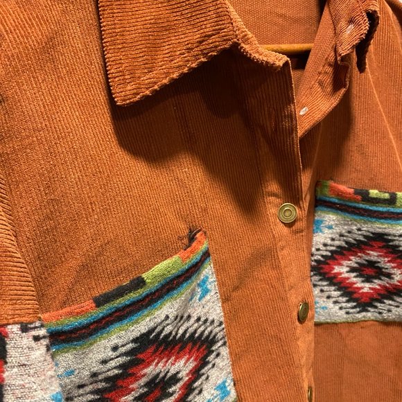 Aztec Print Corduroy Shacket (L) - Picture 2 of 2